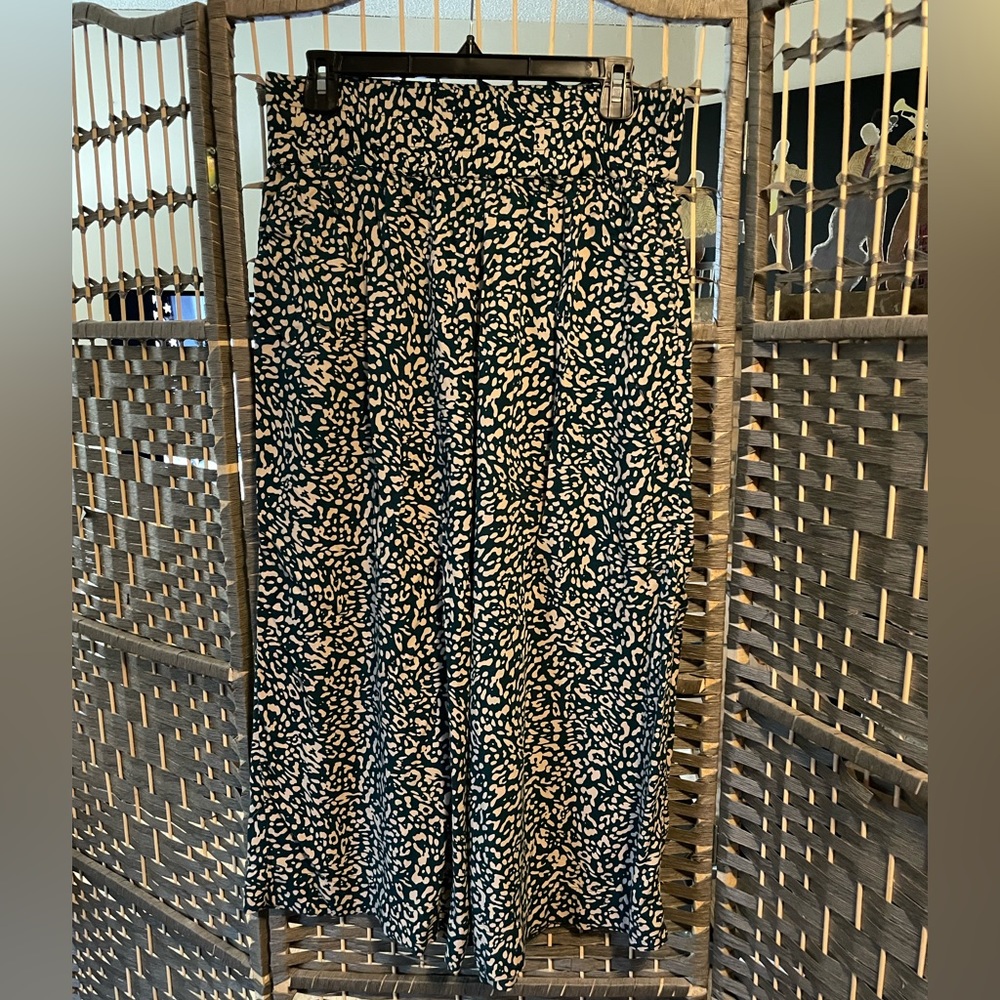 Emerald Green Leopard Print Dress Pants